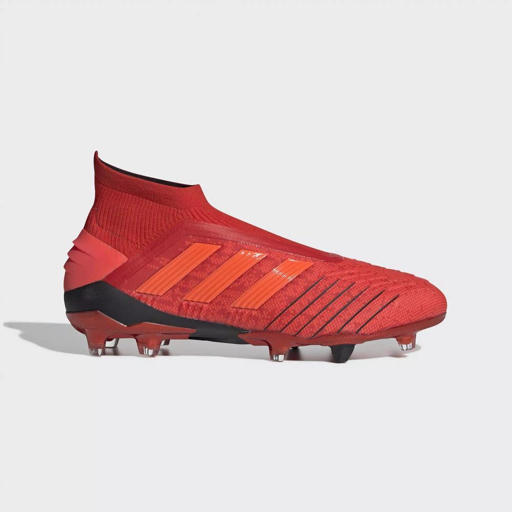 Adidas Predator 19+ Firm Ground Tacos de Futbol Rojos Para Mujer (MX-74467)